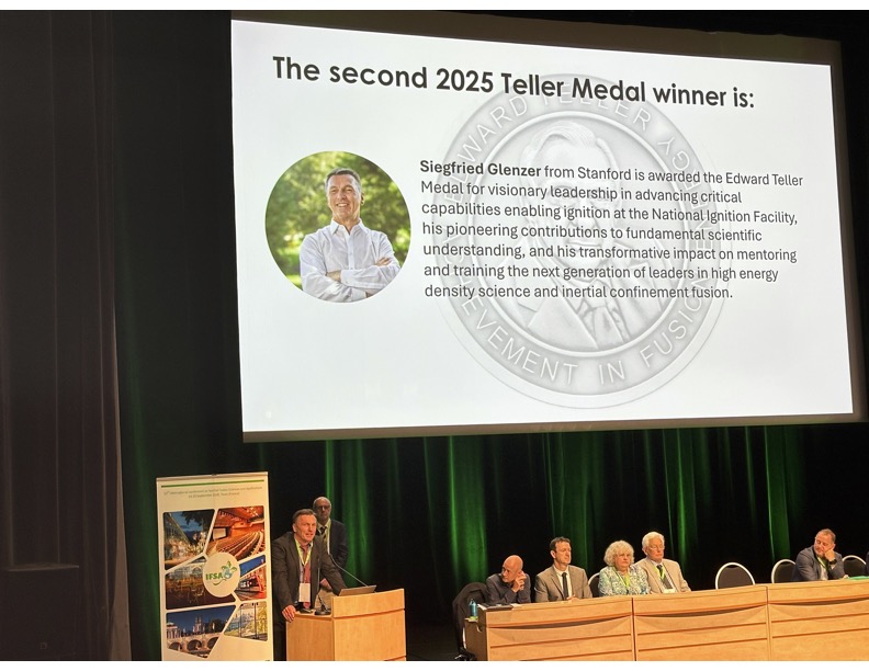 Siegfried Glenzer awarded the Edward Teller Medal